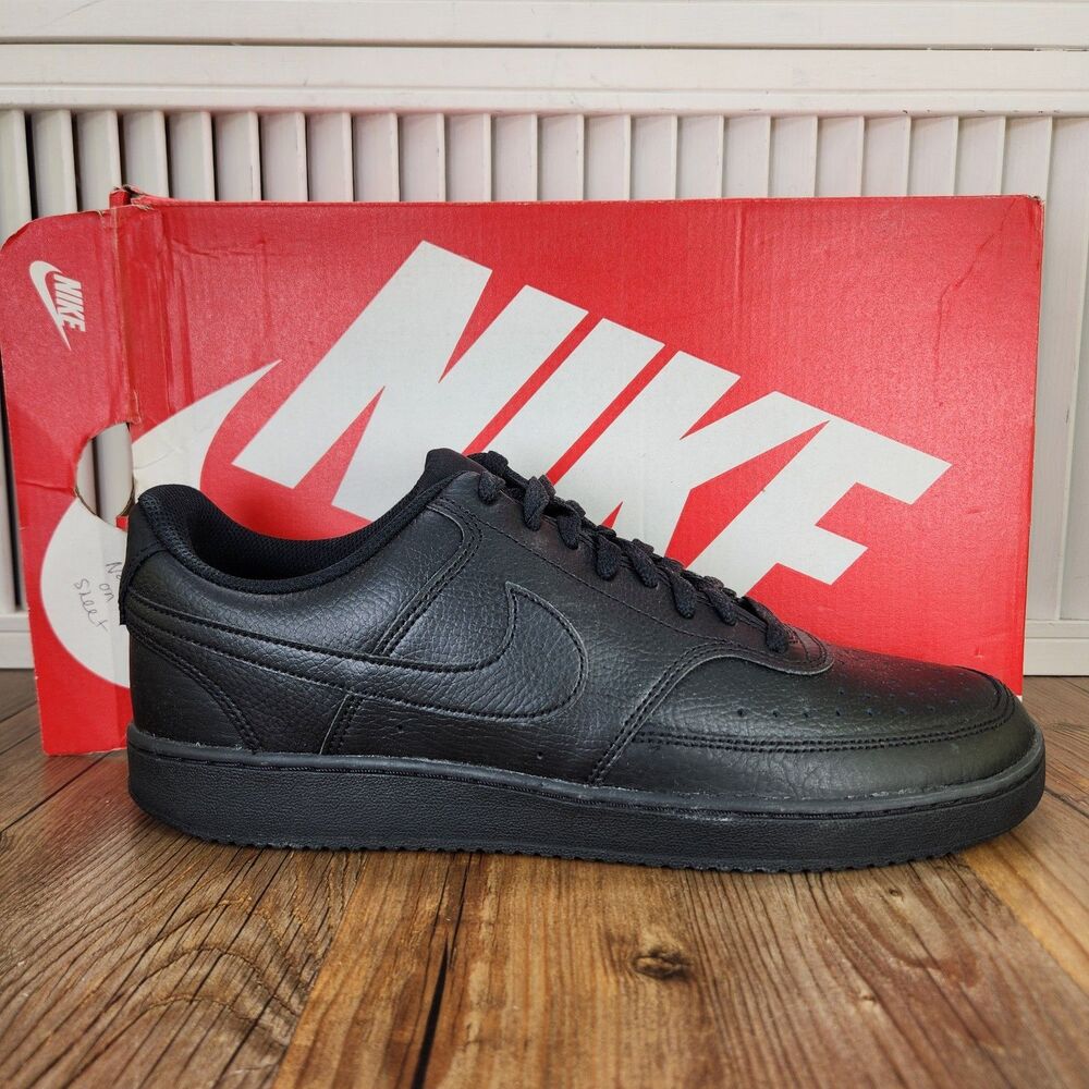 Nike Court Vision Low Mens Sz 11 Triple Black Athletic Sneakers Shoes CD5463-002